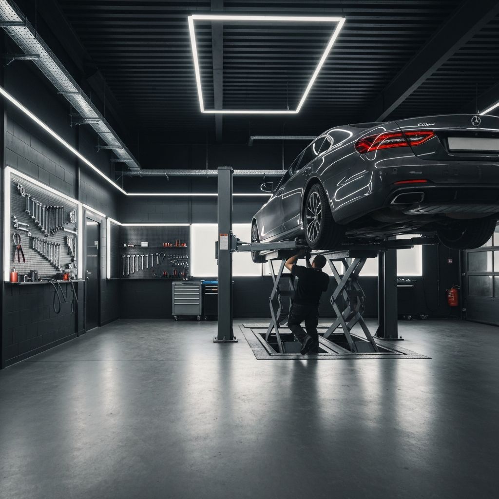 Modern car service center interior